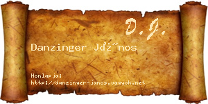 Danzinger János névjegykártya